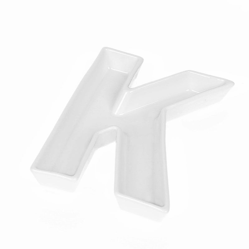 Coffeezone Small Candy Dishes in Porcelain Name Letters for House Party Decor and Gifts (Letter K) - Image 1